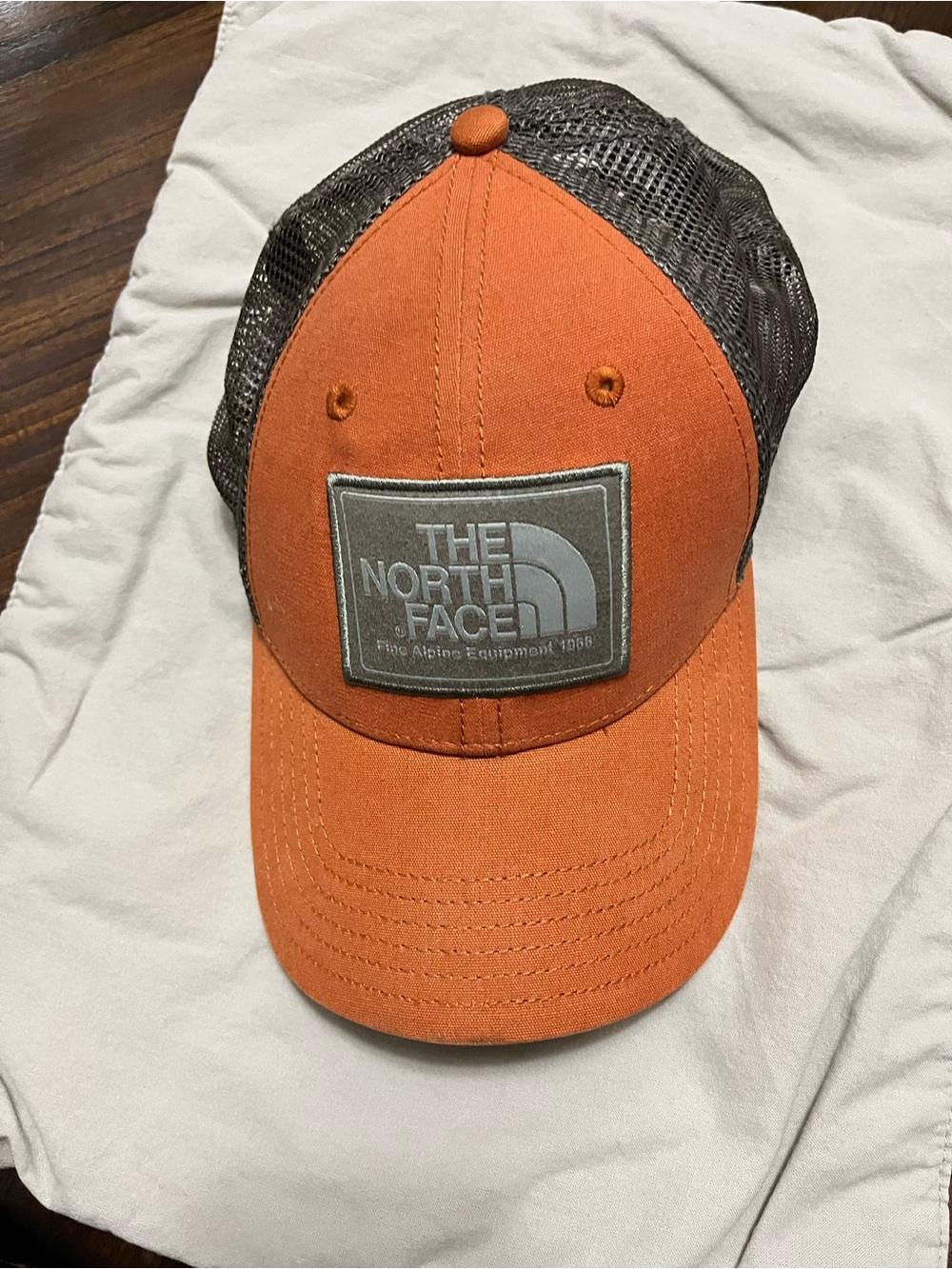 The North Face Orange and Brown Mesh Trucker Hat